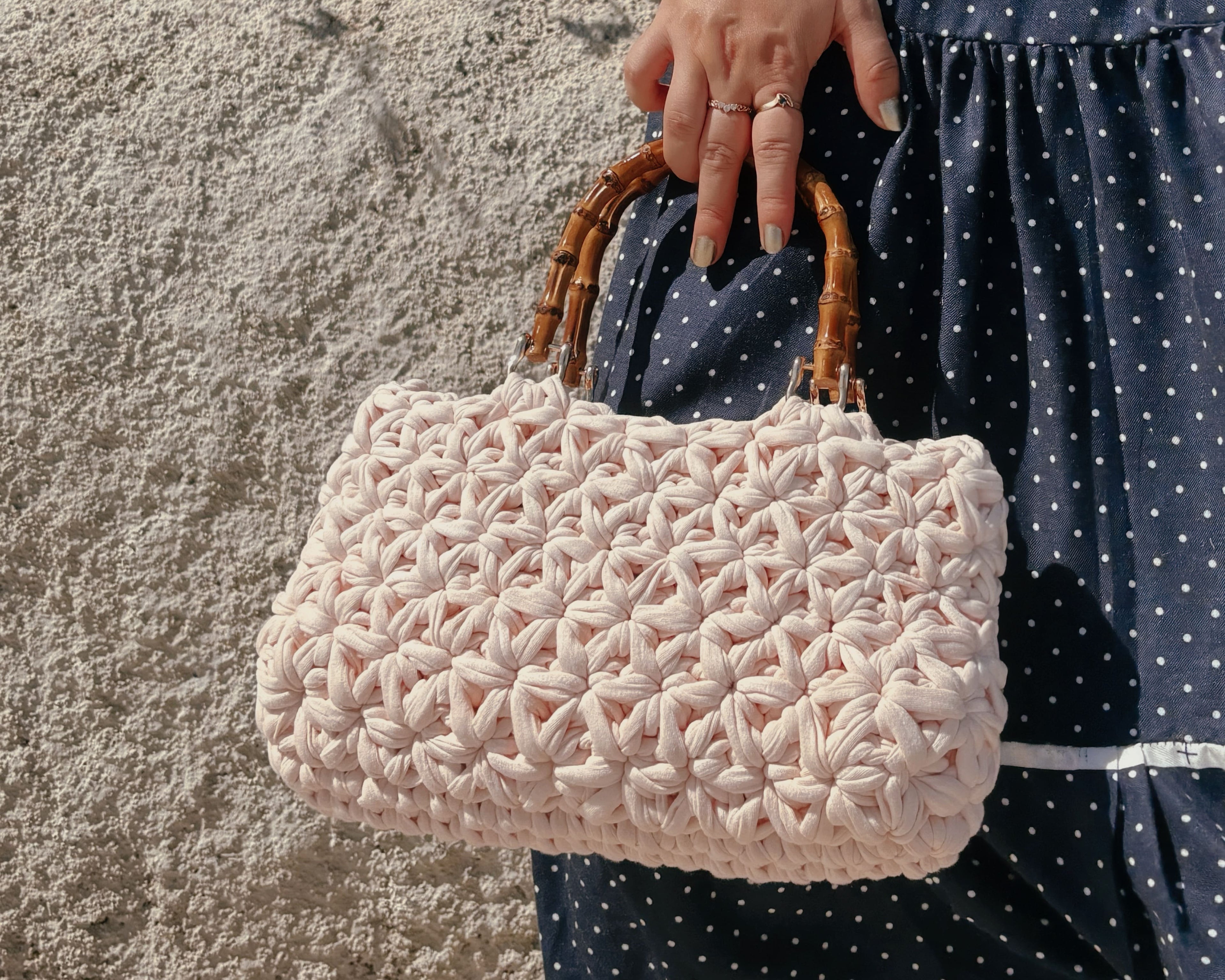 Sac au crochet signature | Fil de coton recyclé (t-shirt) 