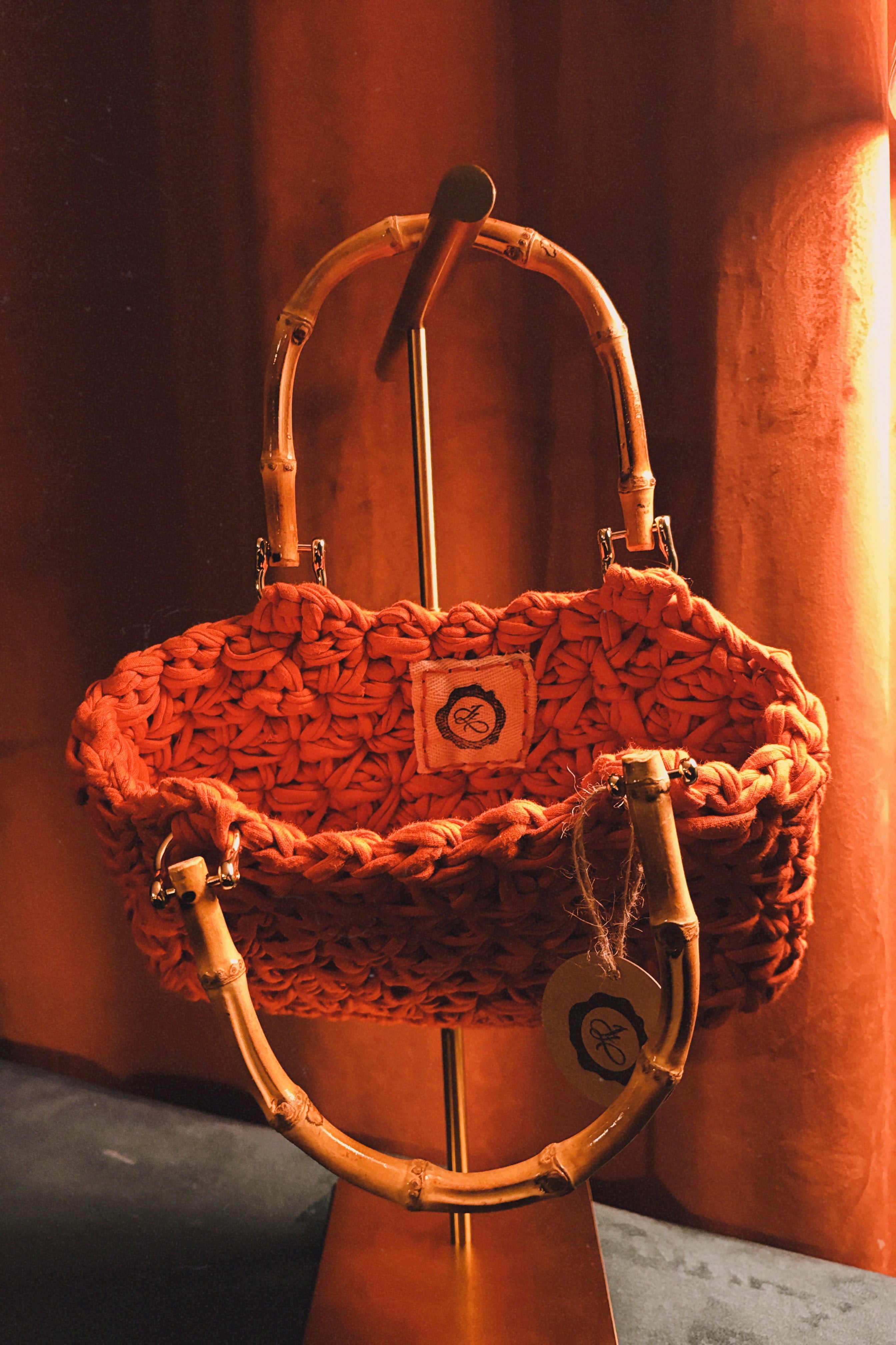 Handcrafted Signature Handbag in Burnt Orange