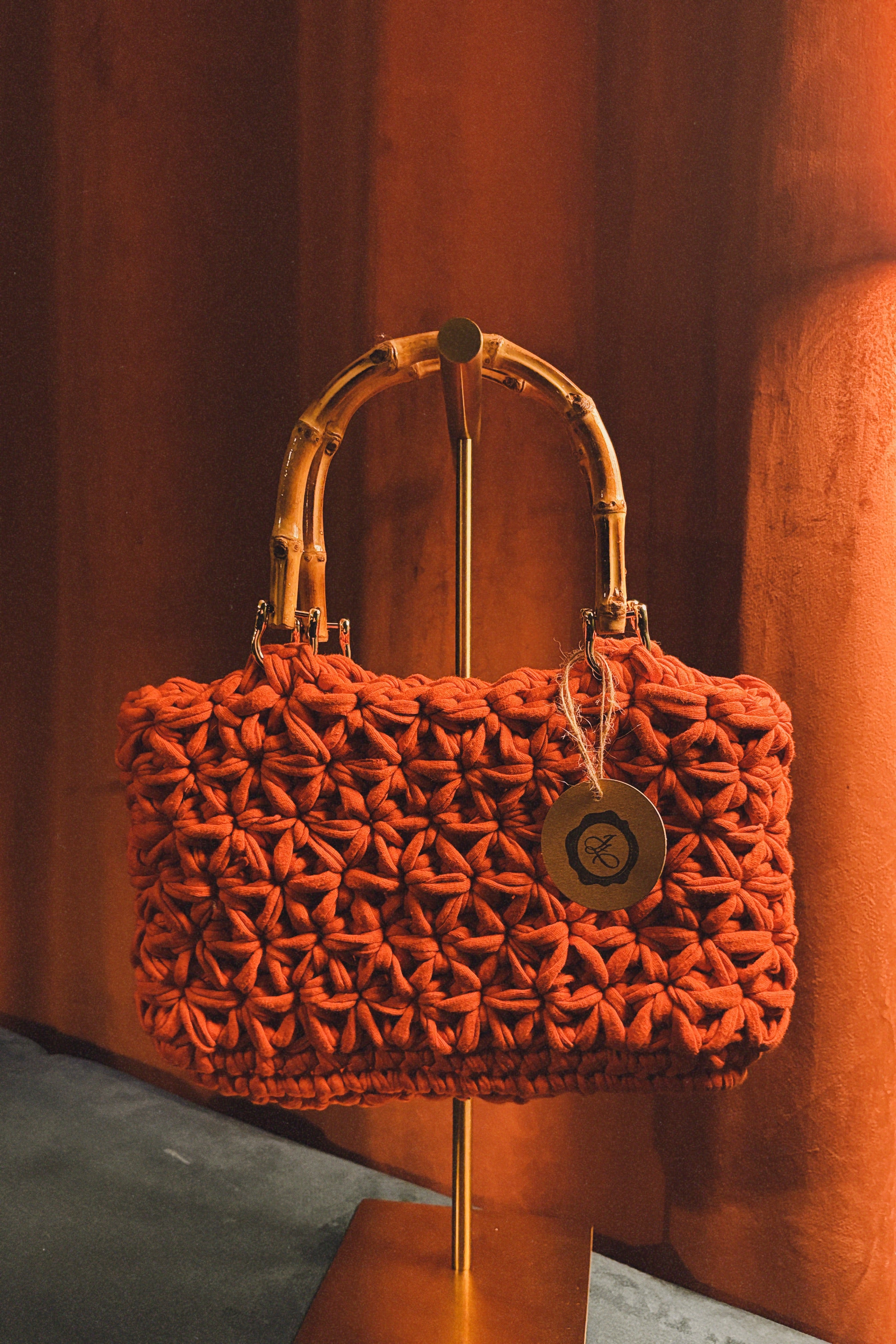 Handcrafted Signature Handbag in Burnt Orange