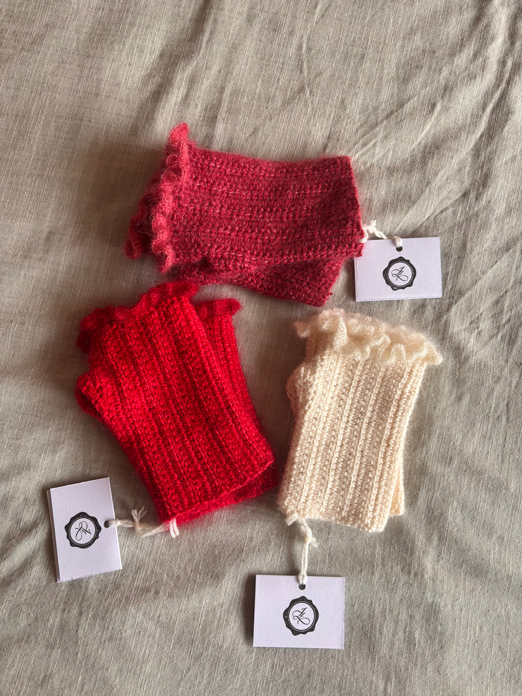 Mitaines à volants | Mélange coton, mohair et soie (prêtes à porter)