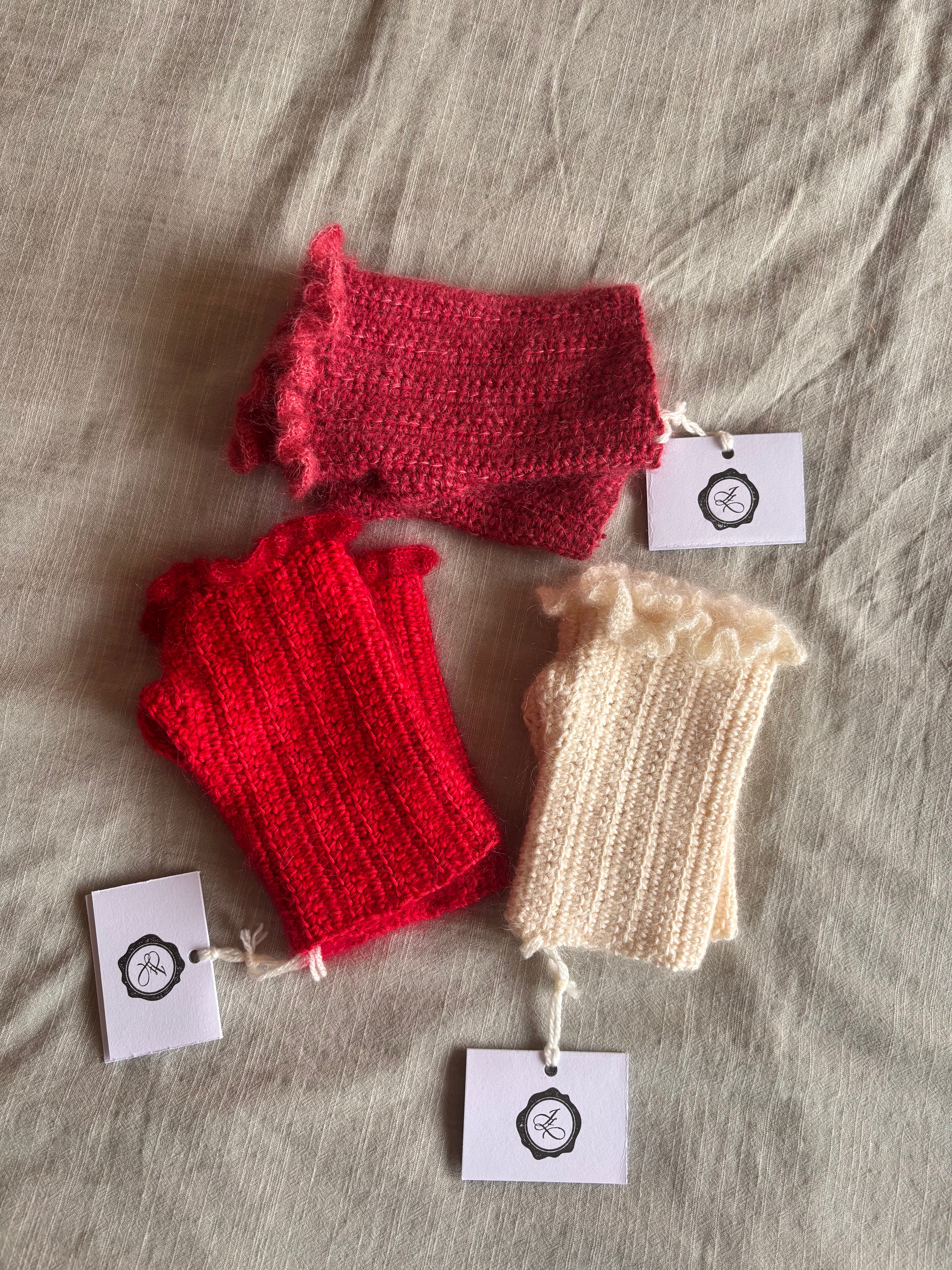 Mitaines à volants | Mélange coton, mohair et soie (prêtes à porter)