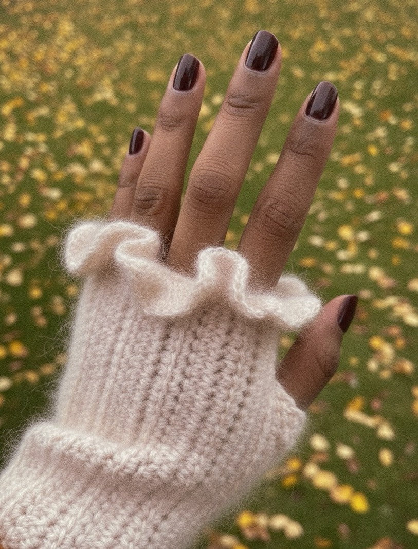 Mitaines à volants | Mélange coton, mohair et soie (prêtes à porter)