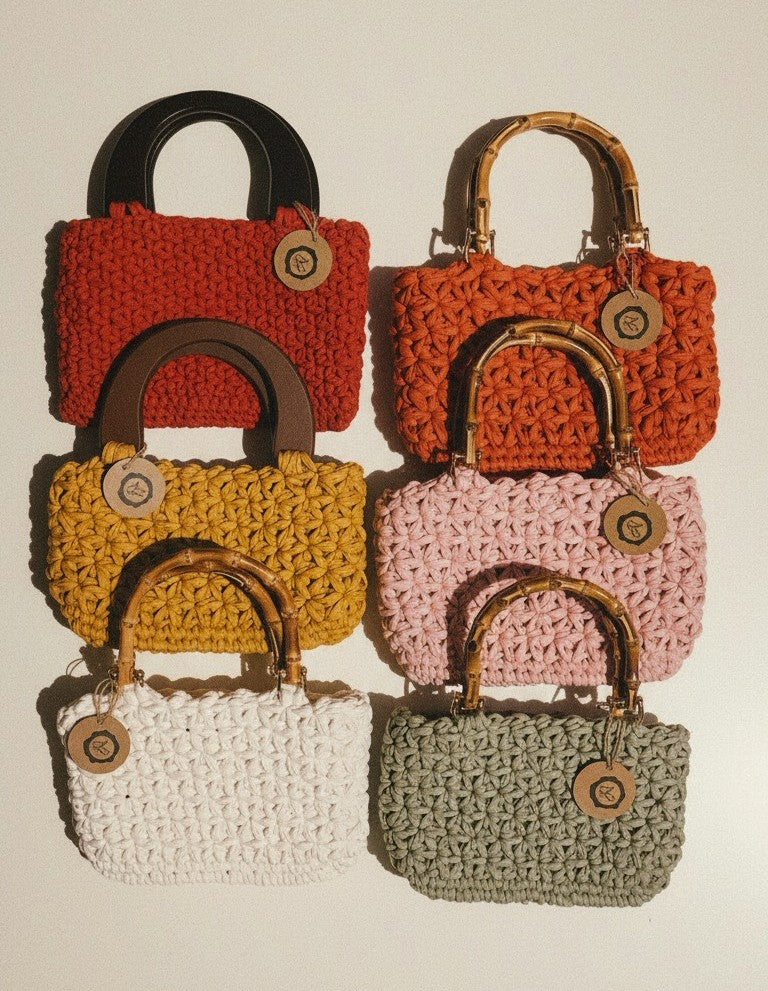 Sac au crochet signature | Fil de coton recyclé (t-shirt) 