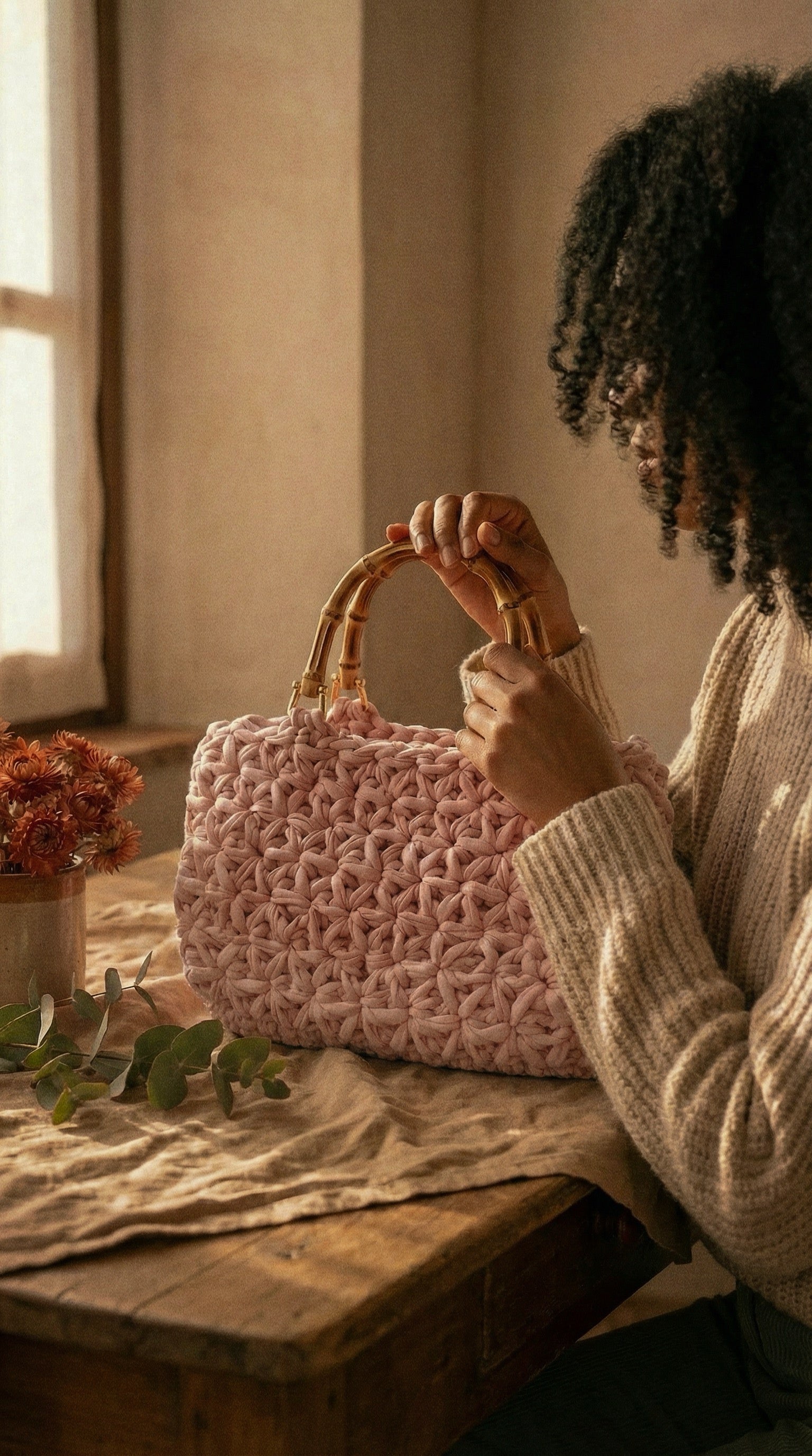 Sac au crochet signature | Fil de coton recyclé (t-shirt) 