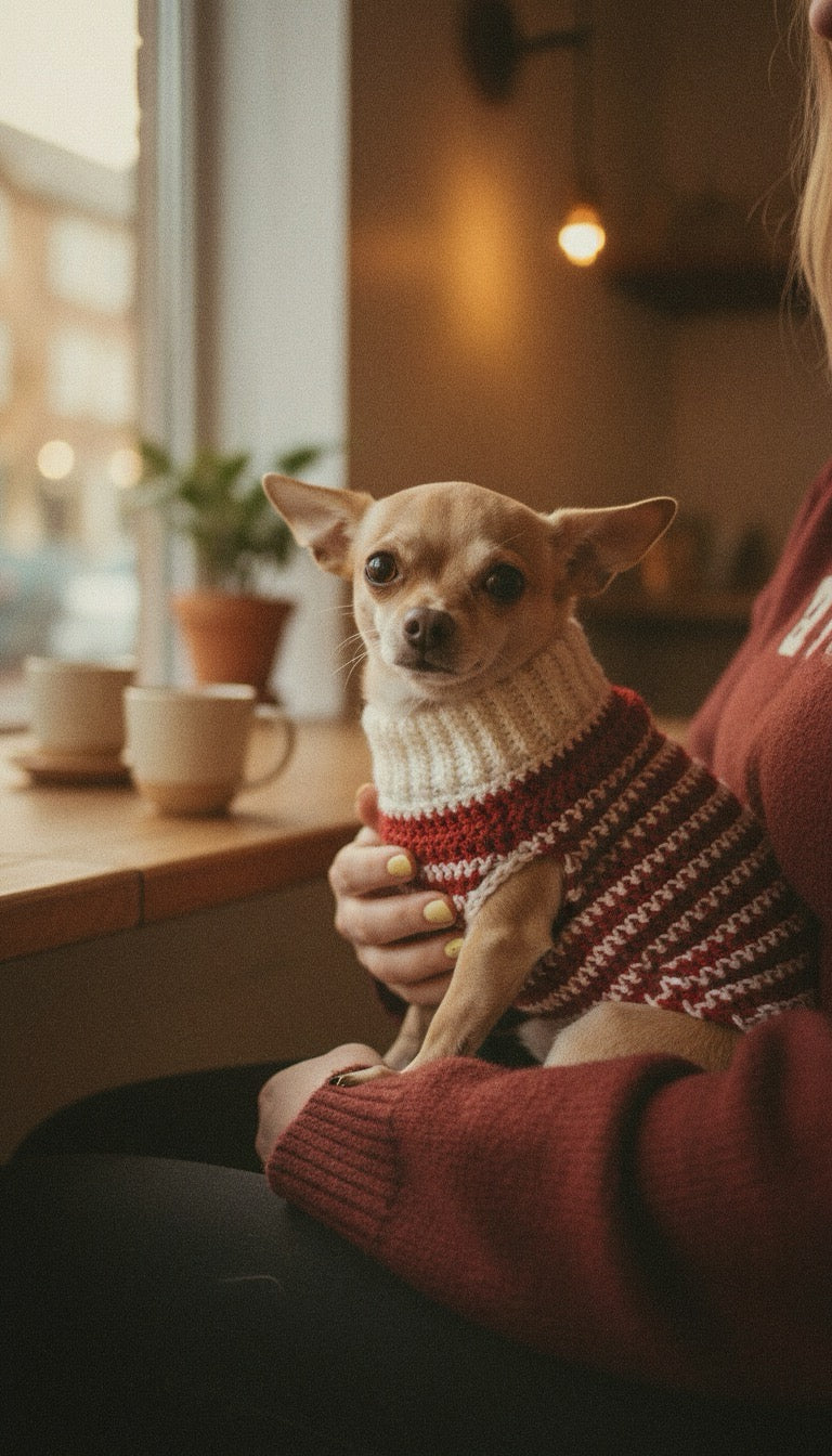 Pull pour chien au crochet | Taille et couleur personnalisées | XS–XL