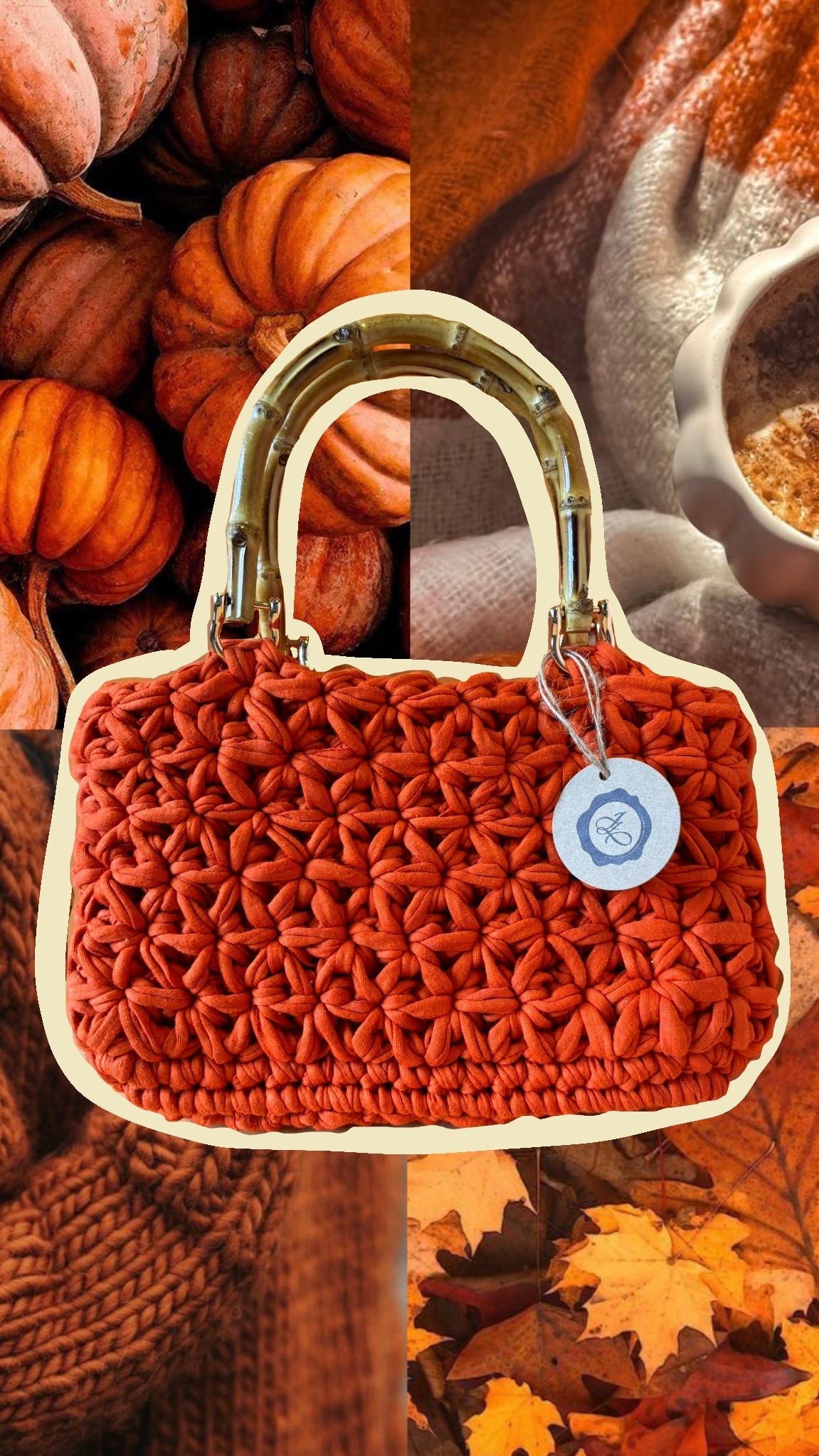 Handcrafted Signature Handbag in Burnt Orange
