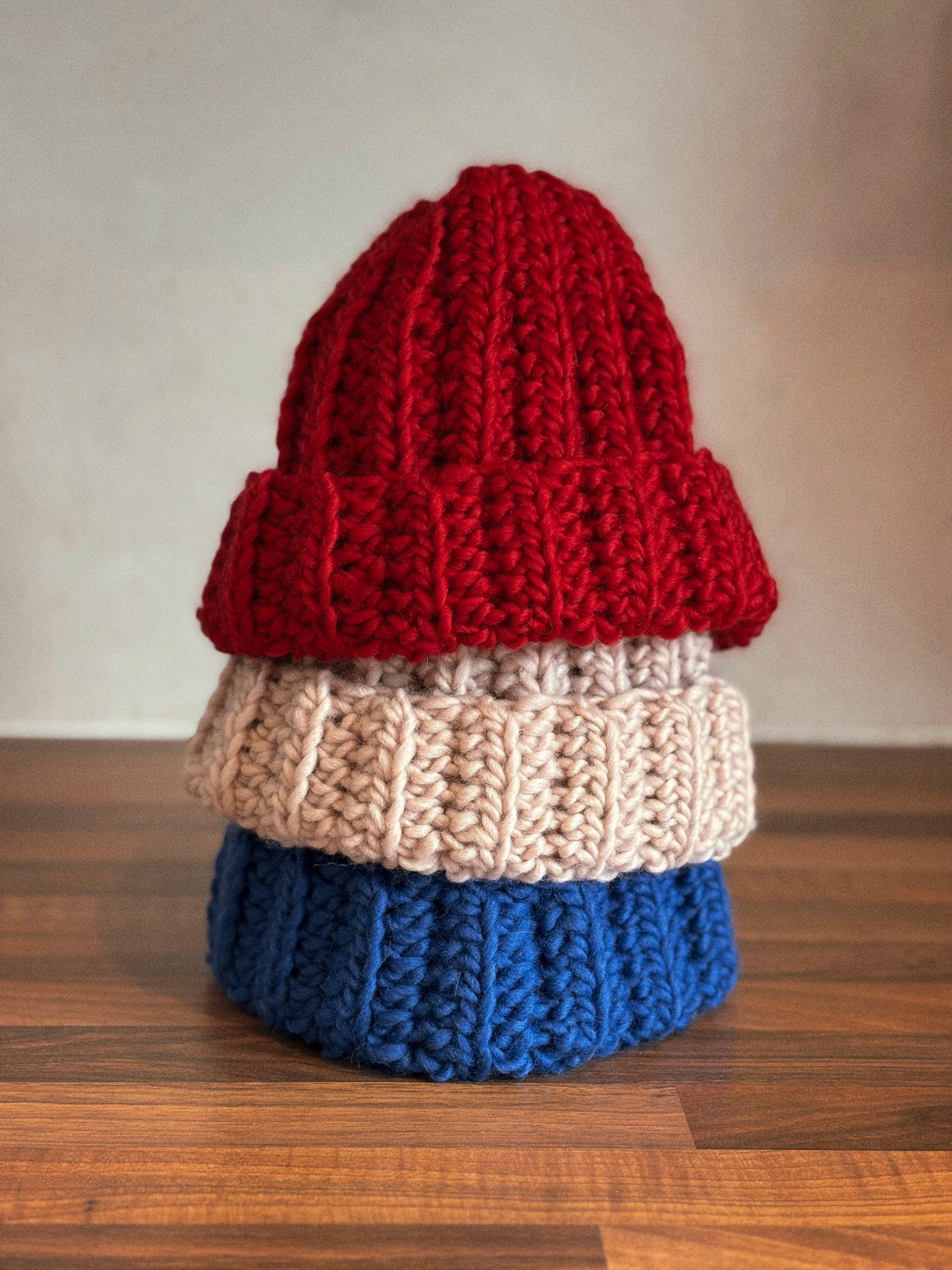 Chunky Wool Beanie Adult & Children | Fisherman Rib | Custom Order