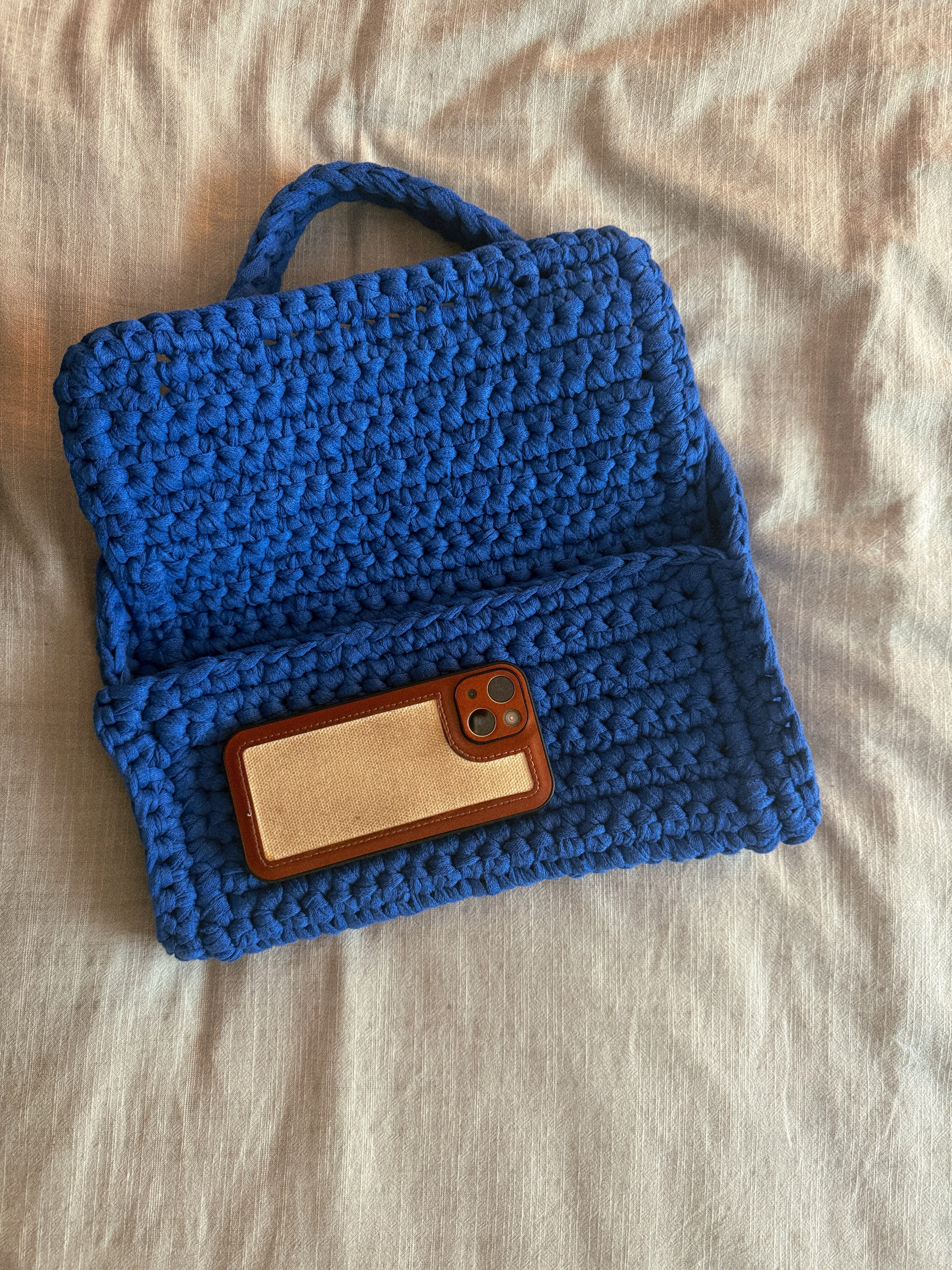 Sac bandoulière au crochet | Fil de coton ruban | Prêt à porter