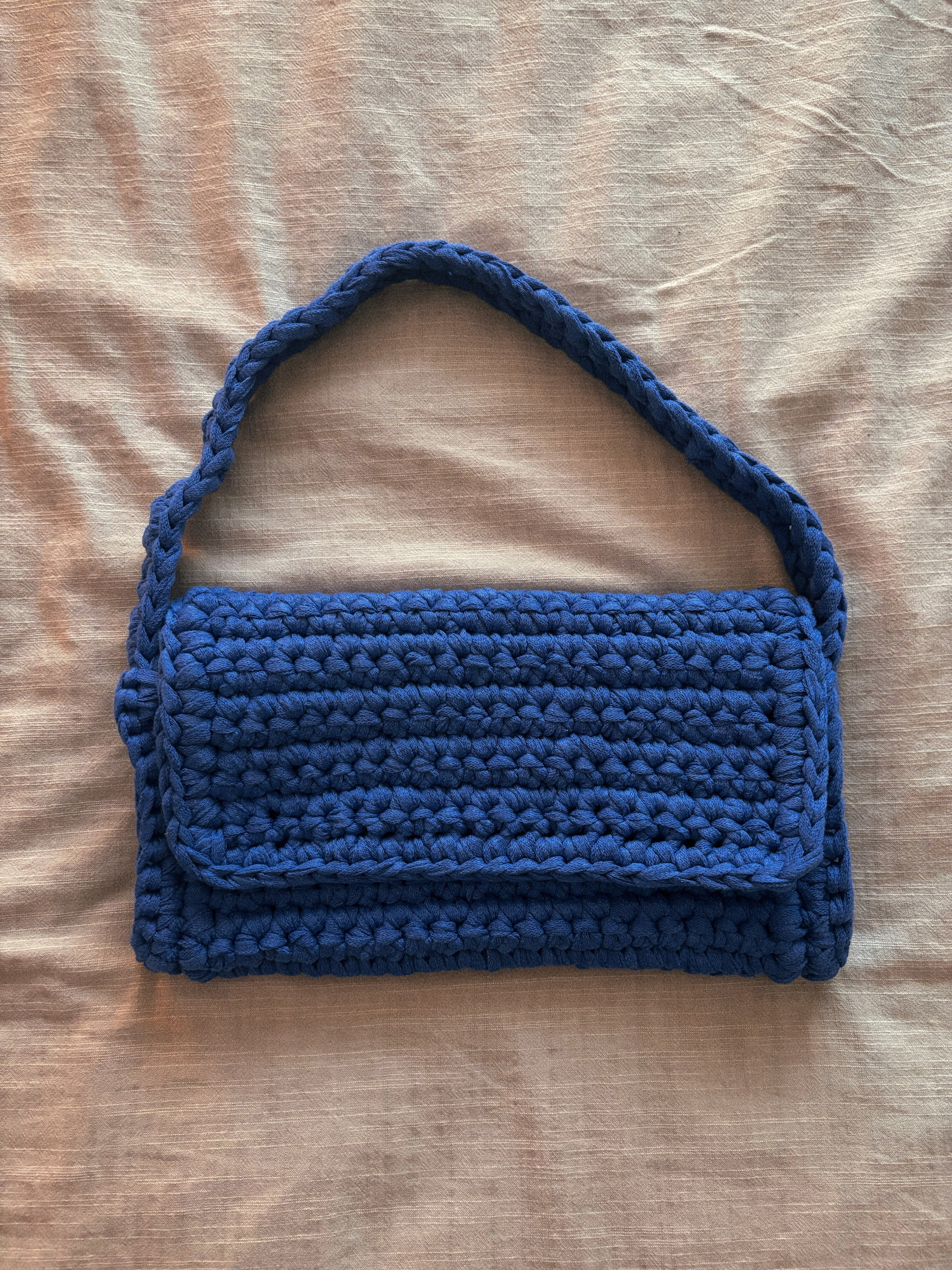 Sac bandoulière au crochet | Fil de coton ruban | Prêt à porter