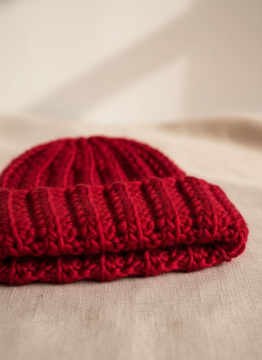 Bonnet en laine pour adultes et enfants | Bord-côte | Commande personnalisée