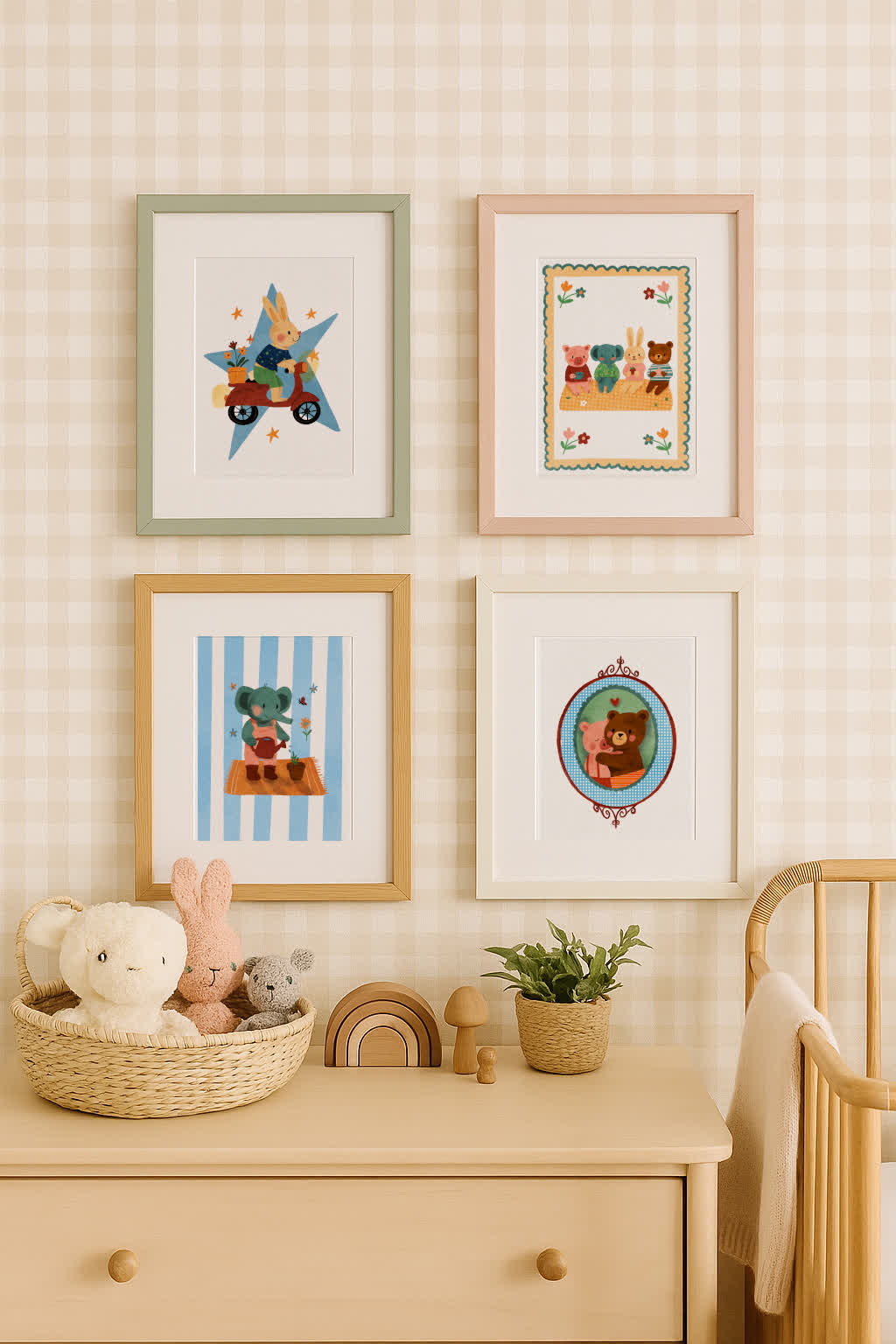 Illustration représentant un lapin sur une Vespa rouge