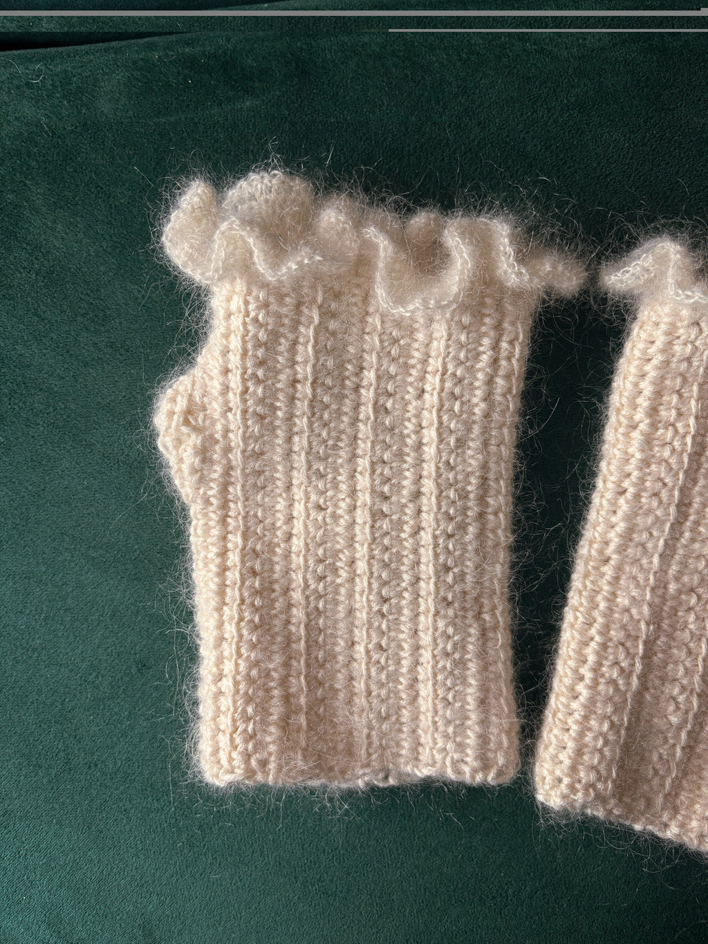 Mitaines à volants | Mélange coton, mohair et soie (prêtes à porter)