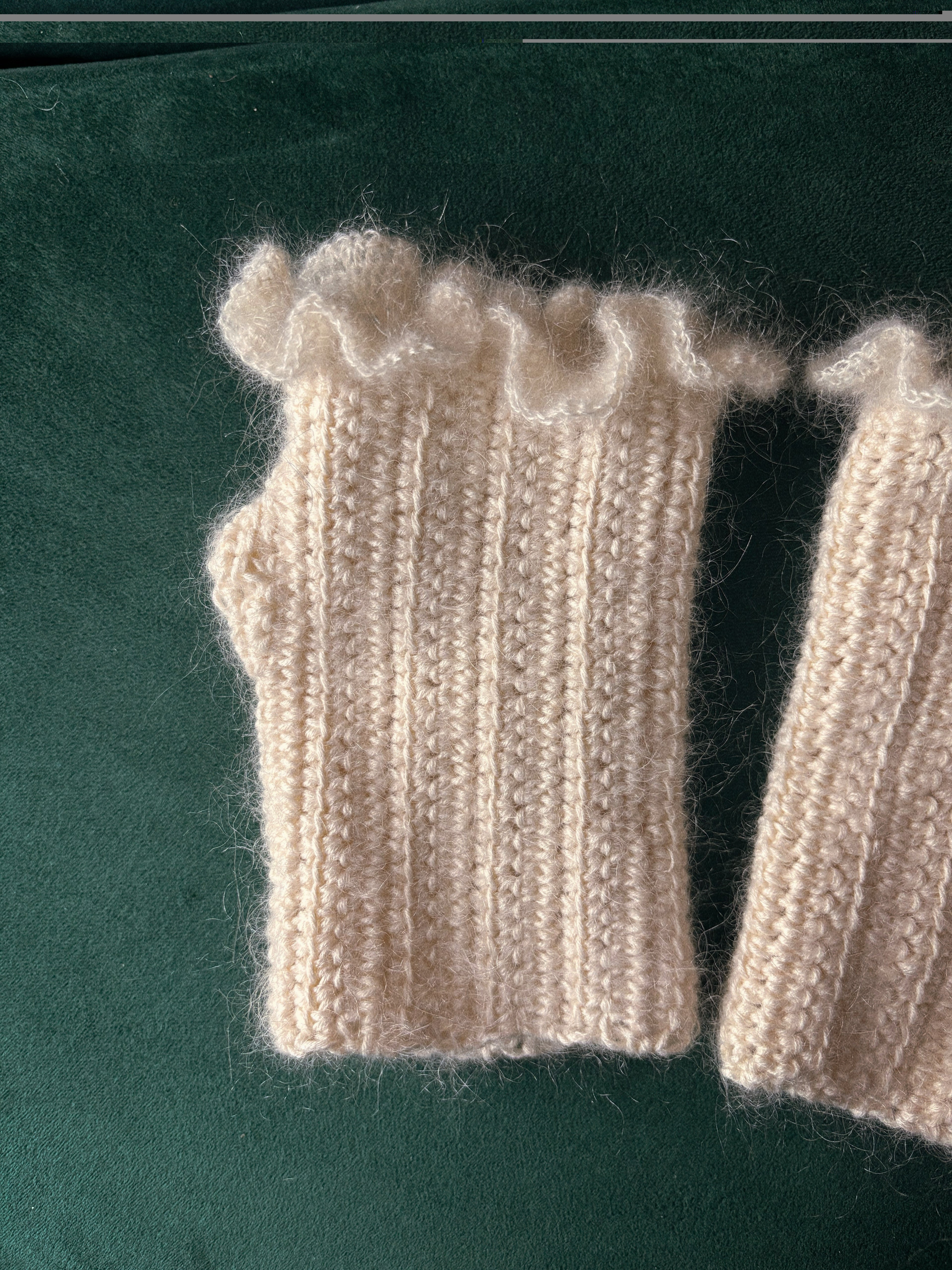 Mitaines à volants | Mélange coton, mohair et soie (prêtes à porter)