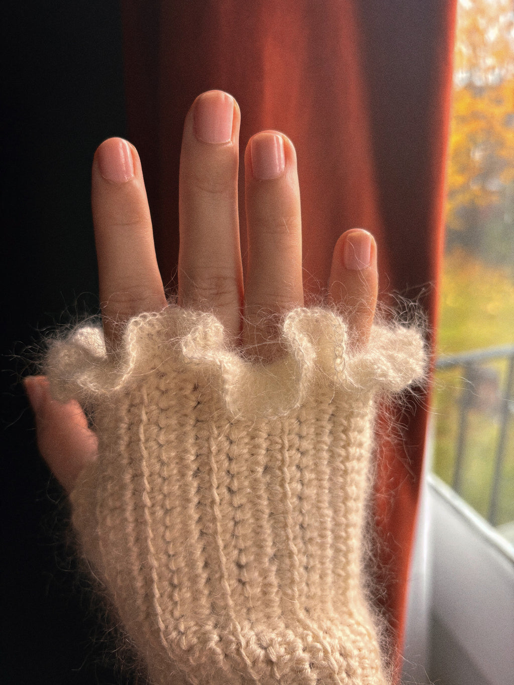 Mitaines à volants | Mélange coton, mohair et soie (prêtes à porter)