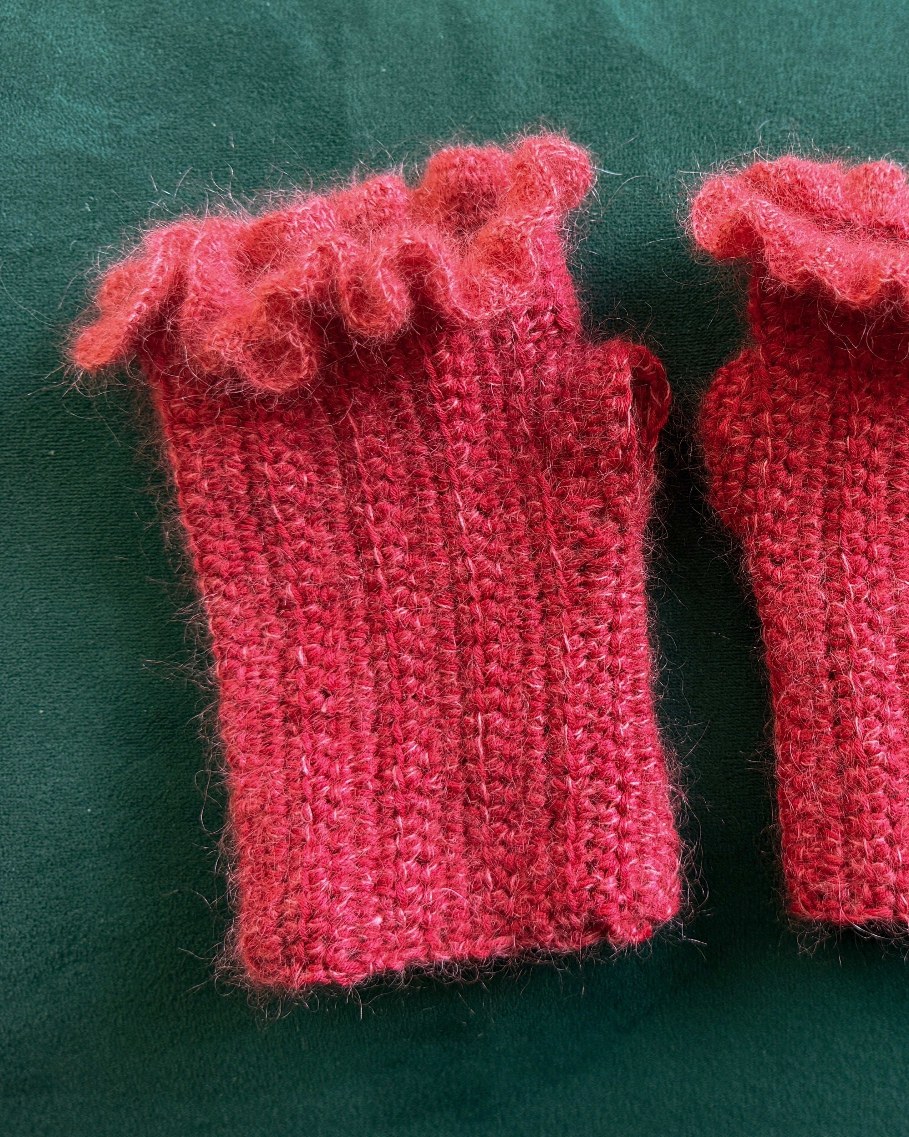 Mitaines à volants | Mélange coton, mohair et soie (prêtes à porter)